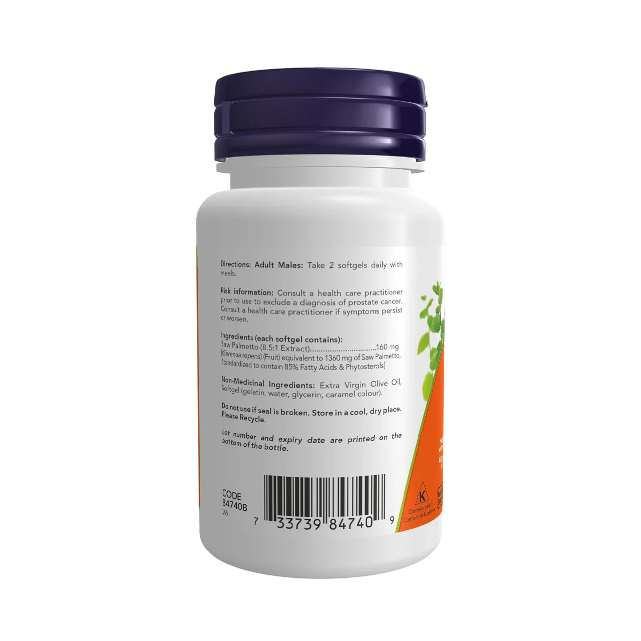 NOW - Saw Palmetto 160 mg | 60 Softgels - Image 2