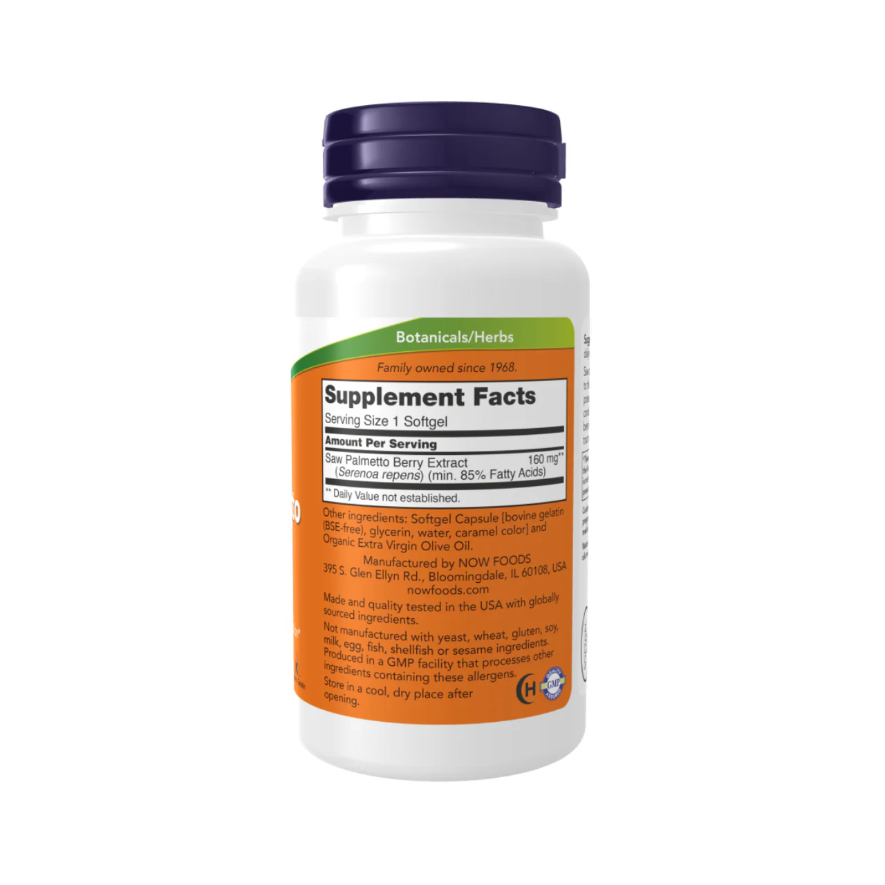 NOW - Saw Palmetto 160 mg | 120 Softgels - Image 2