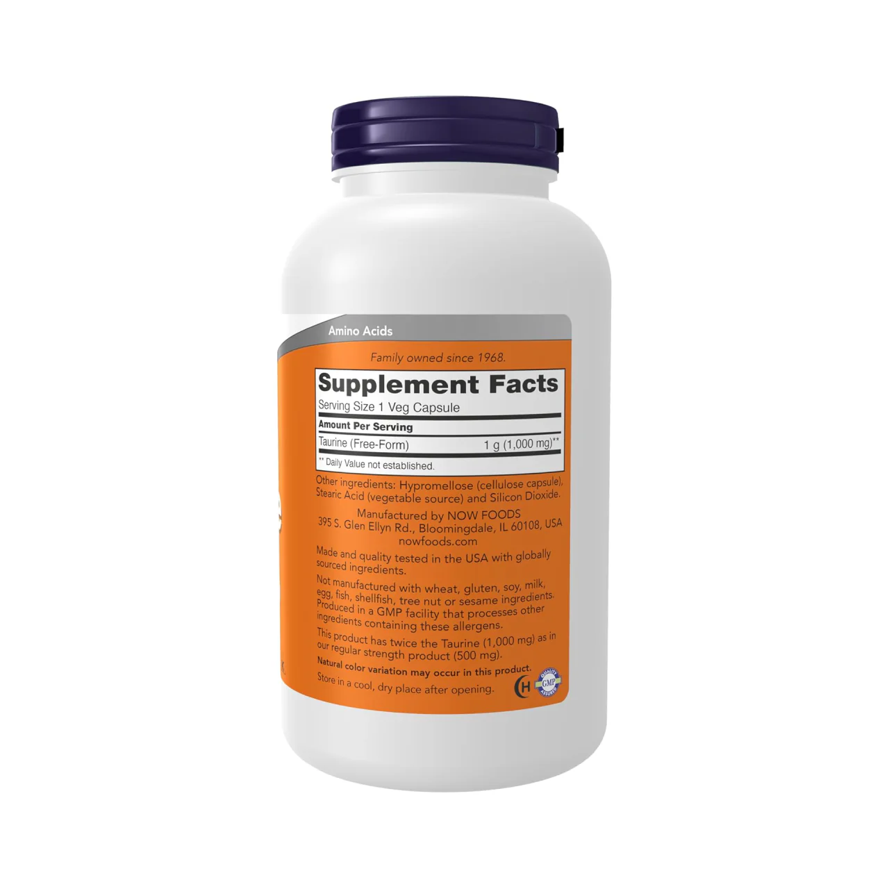 NOW - Taurine 1000 mg | 250 Capsules - Image 2