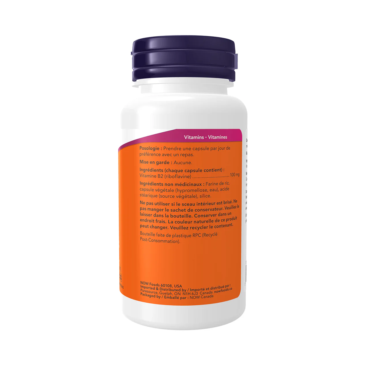 NOW - Vitamin B2 100mg | 100 Caps - Image 3