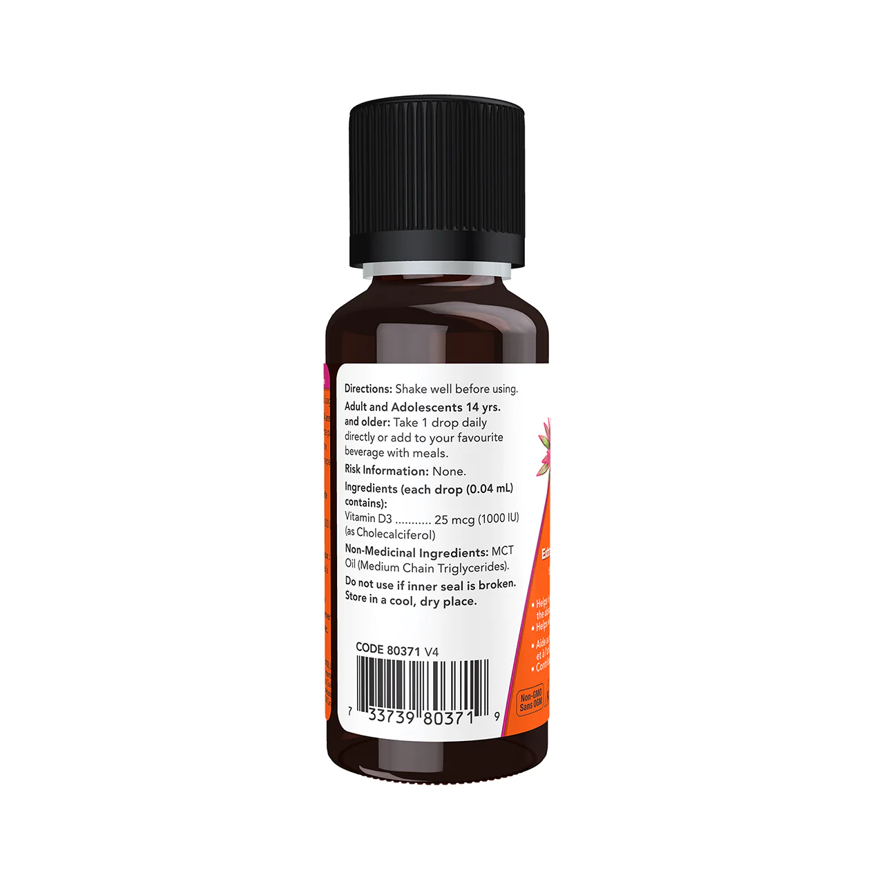 NOW - Vitamin D-3 Extra Strength - 1000 IU/Drop | 30ml - Image 3