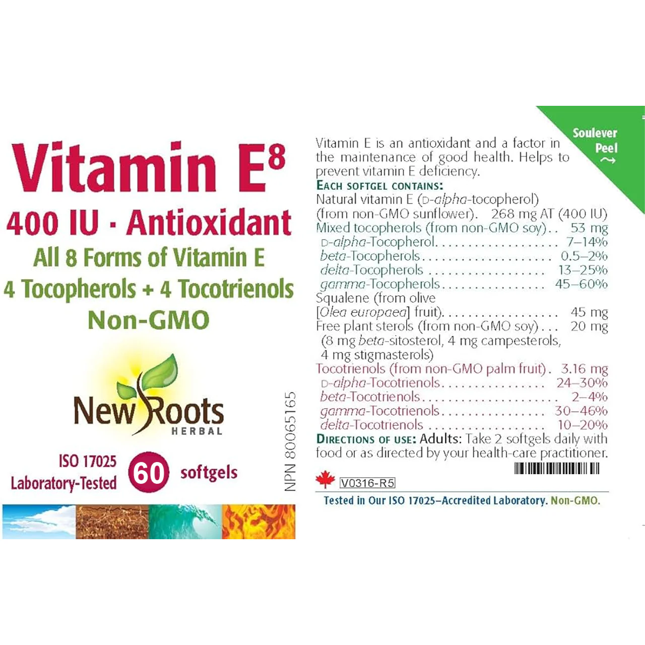 New Roots - Vitamin E8 400 IU | 60 Softgels* - Image 3