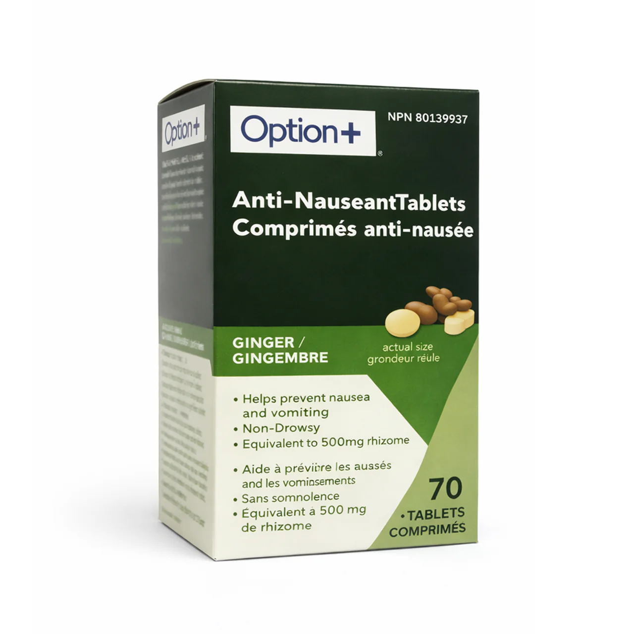 Option+ Anti-Nauseant Ginger Tablets | 70 Tablets - Image 2