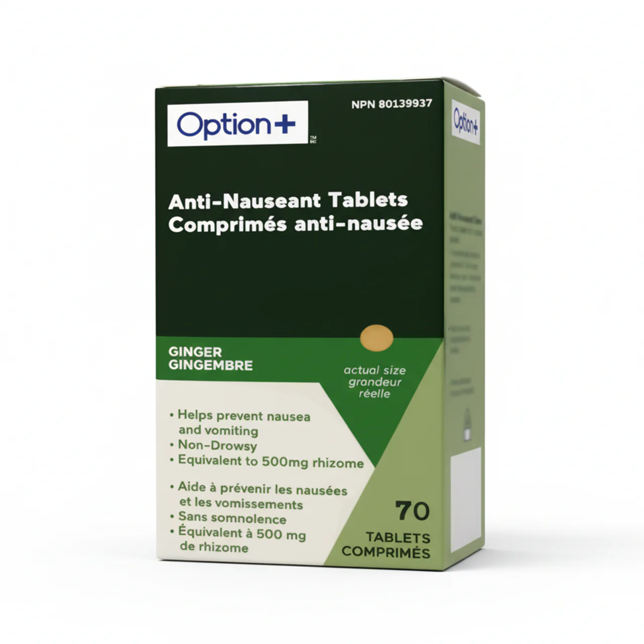 Option+ Anti-Nauseant Ginger Tablets | 70 Tablets - Image 3