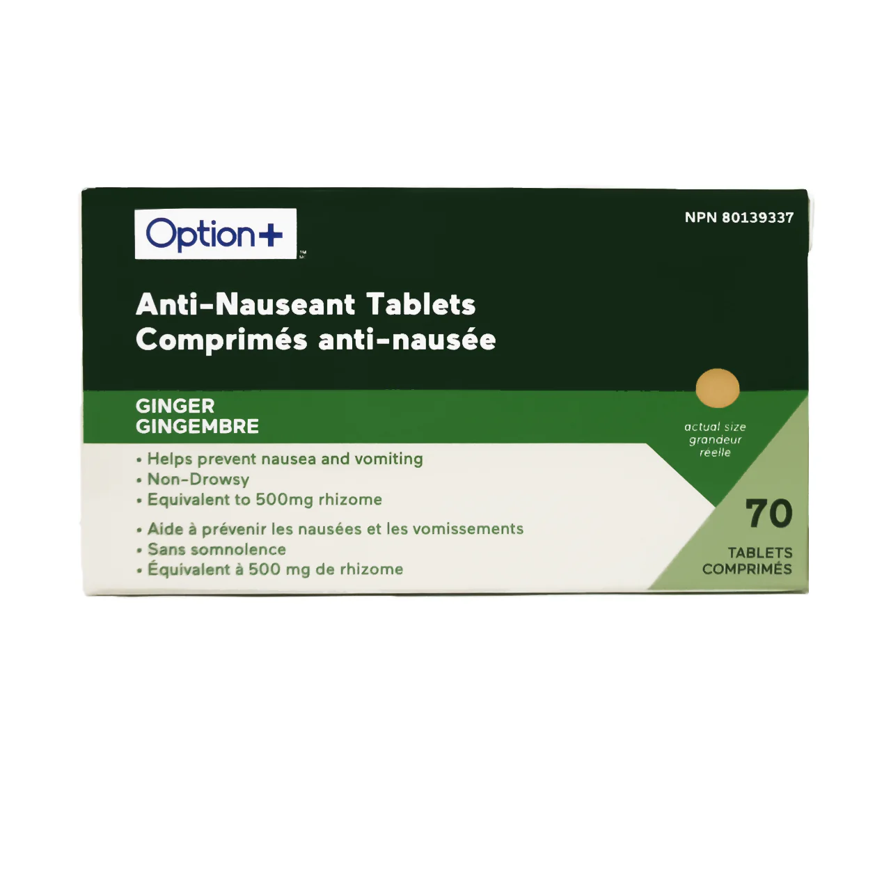 Option+ Anti-Nauseant Ginger Tablets | 70 Tablets - Image 4