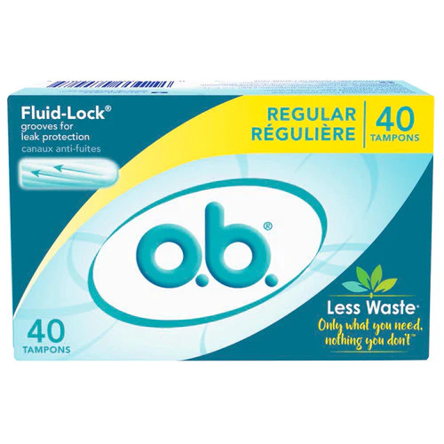 o.b. - with Fluid Lock Grooves - Regular Absorbency | 40 Tampons