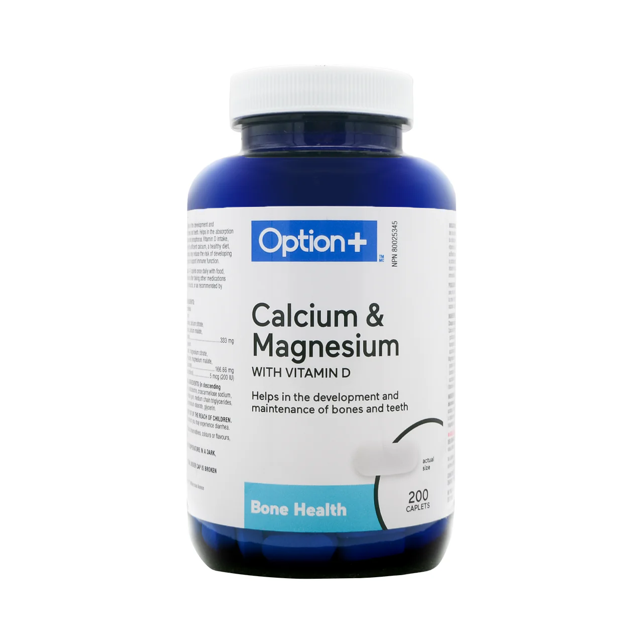 Option+ Calcium & Magnesium with Vitamin D | 200 Caplets