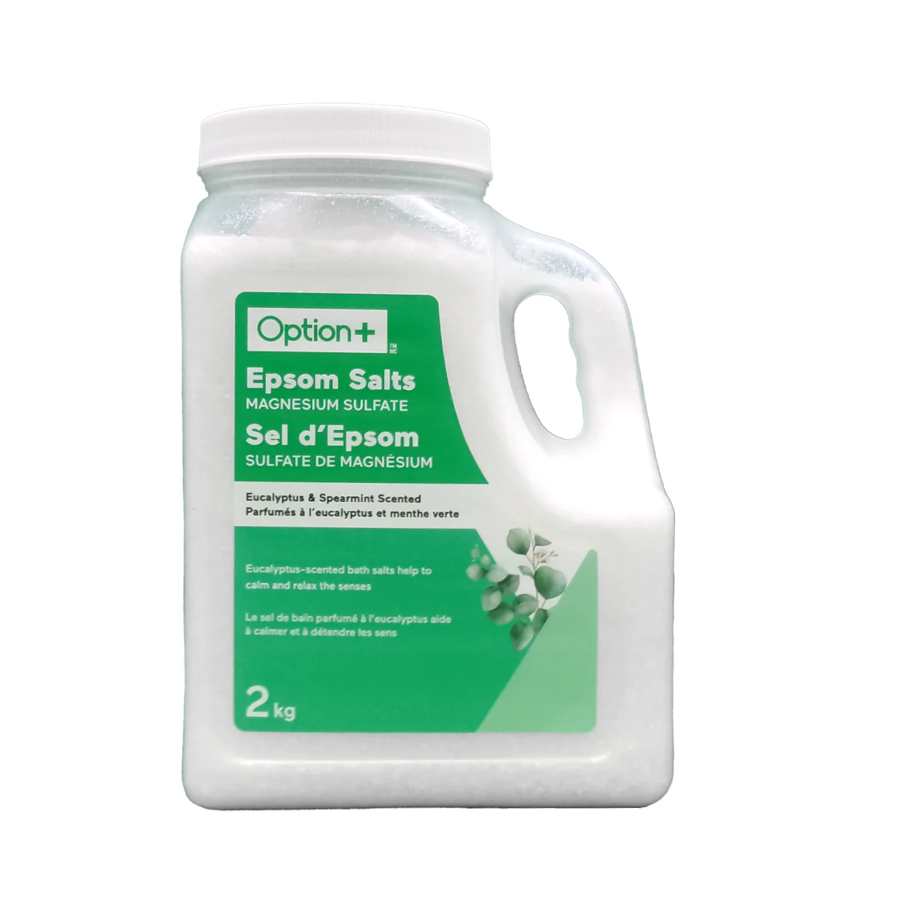 Option+ Epsom Salts, Eucalyptus & Spearmint | 2 kg