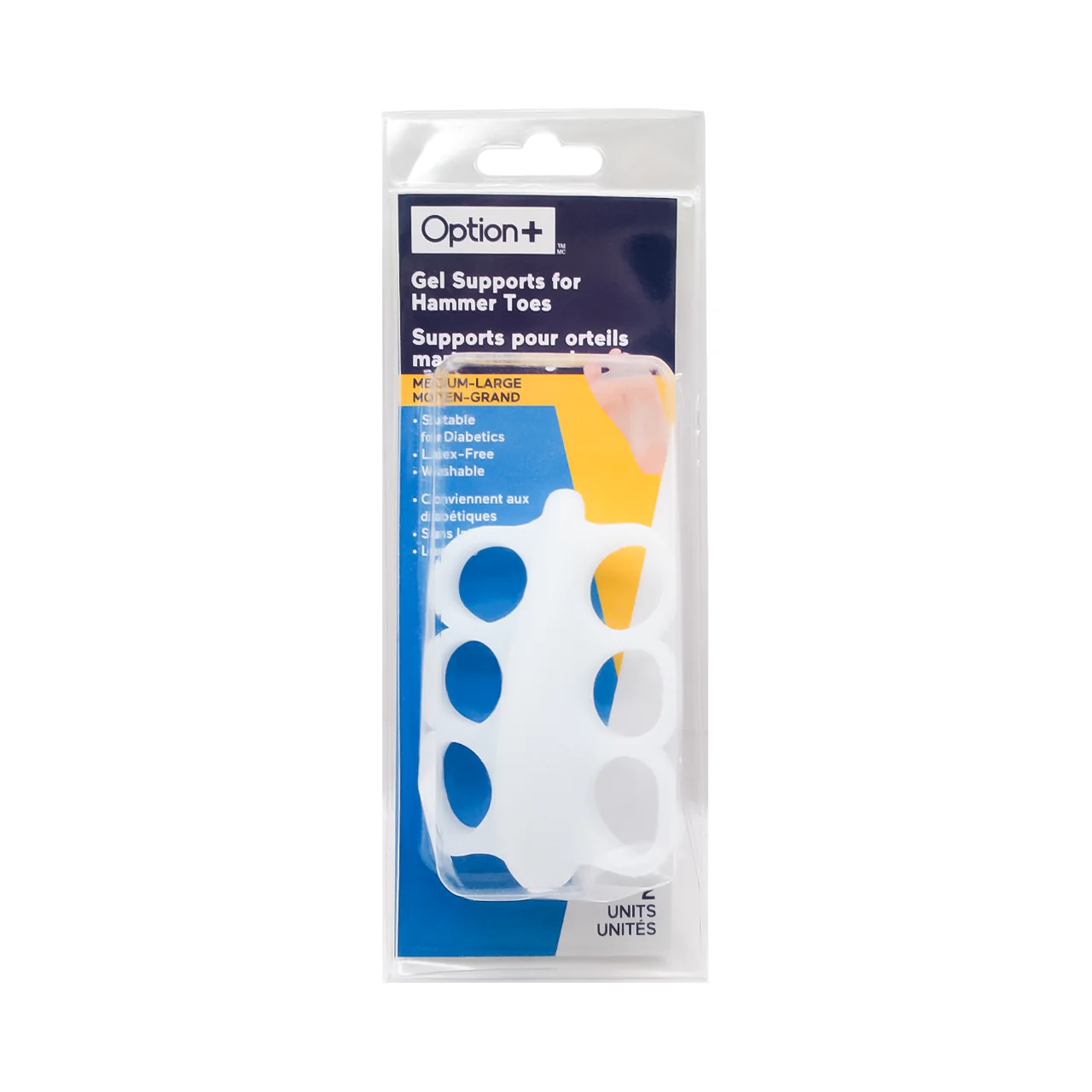 Option+ Gel Supports for Hammer Toes | Medium-Large