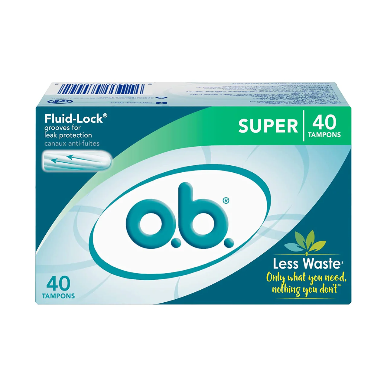 O.B. Fluid-Lock Tampons - Super | 40 Tampons