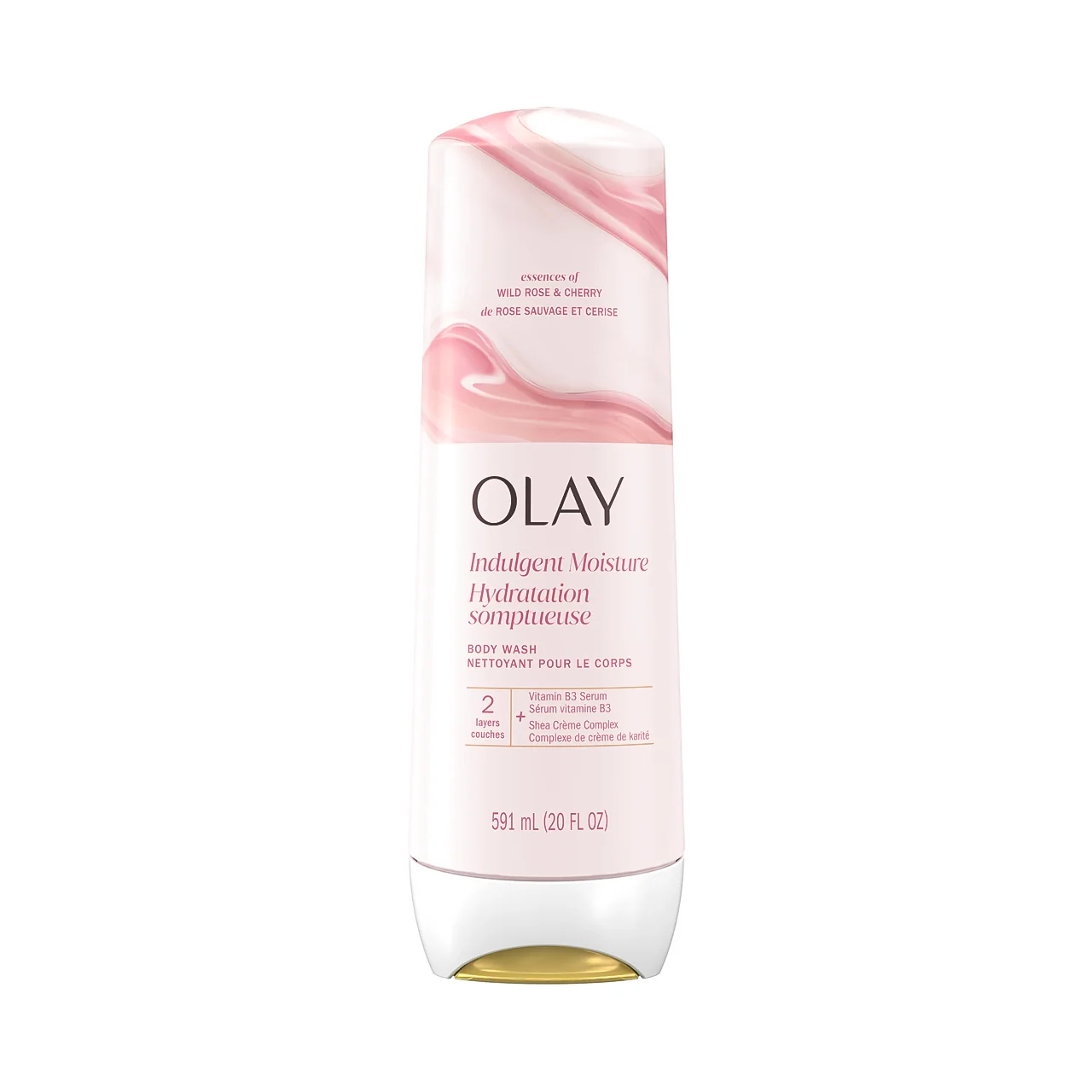 Olay - Indulgent Moisture Body Wash with Vitamin B3, Wild Rose & Cherry | 591 mL