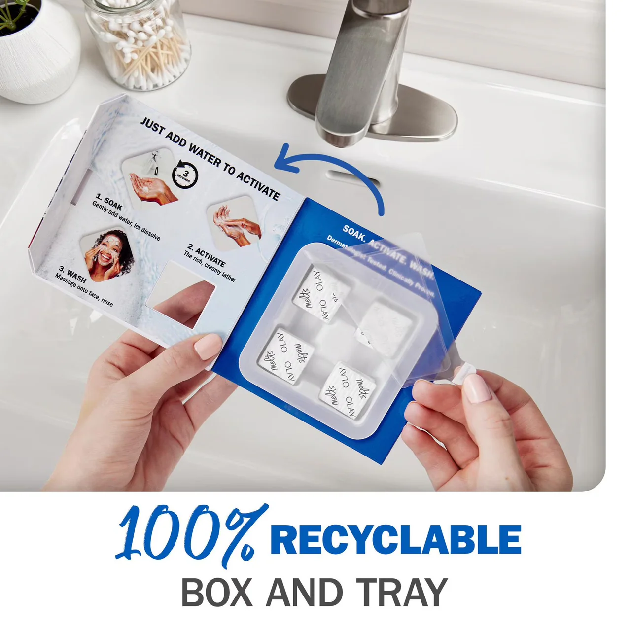 Olay - Water Activated Cleansing Melts + Hyaluronic | 32 Dissolving Pads - Image 2