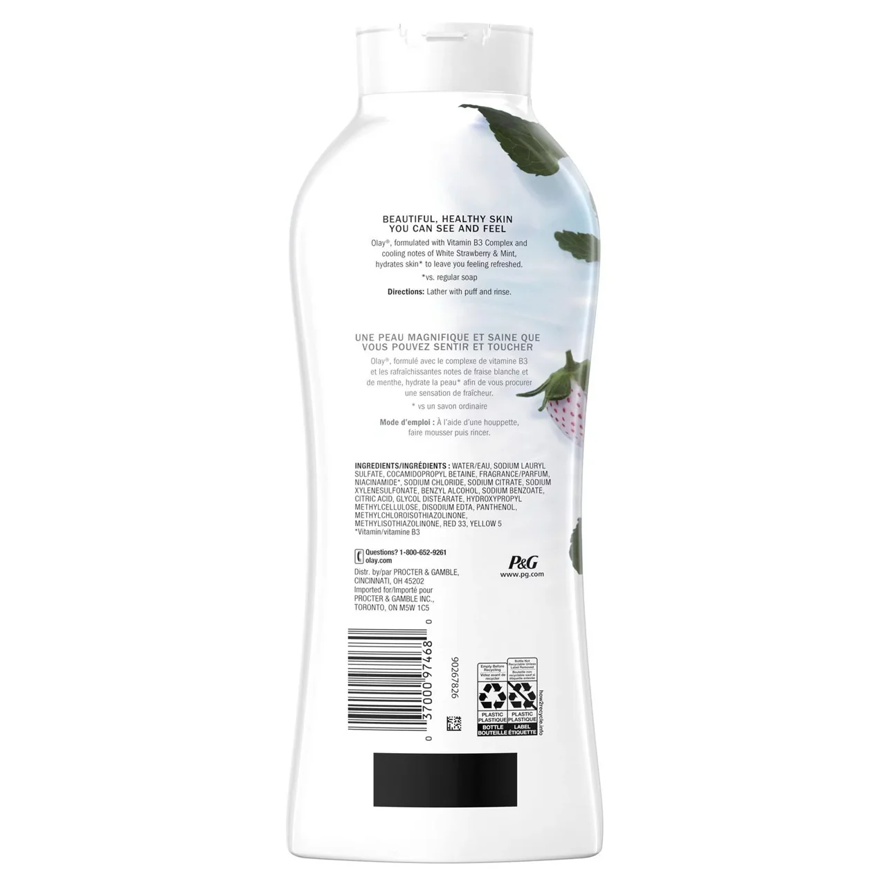 Olay - Fresh Outlast B3 Body Wash - White Strawberry & Mint | 650 mL - Image 2