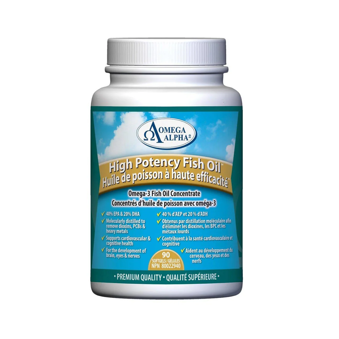 Omega Alpha - High Potency Fish Oil Concentrate | 90 Softgels