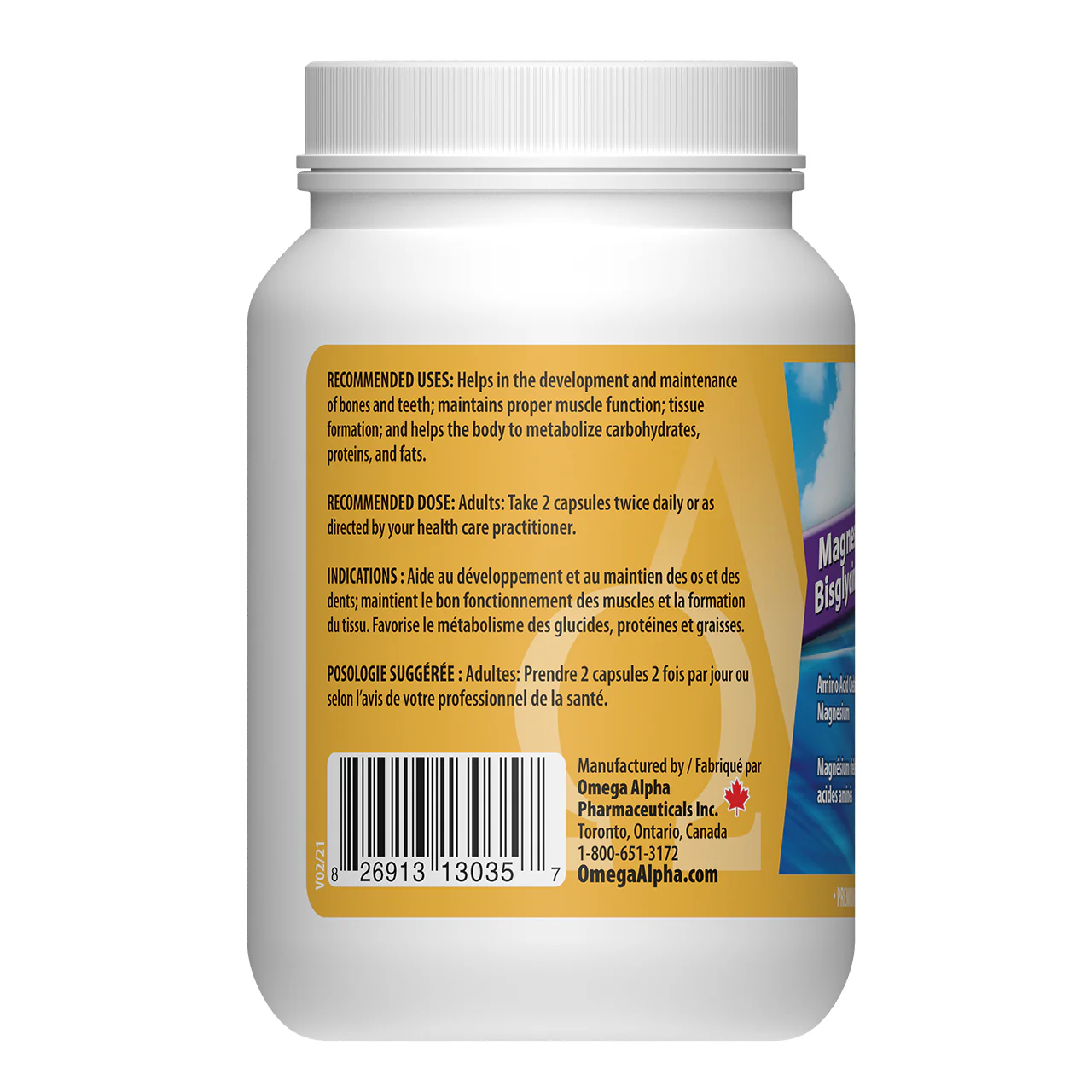 Omega Alpha - Magnesium Bisglycinate | 120 VegCaps - Image 2