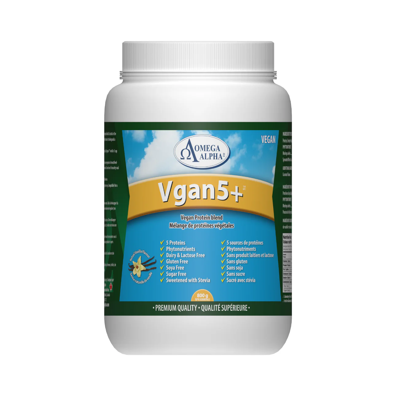 Omega Alpha - Protein Vgan5+ Vanilla Flav | 800 g