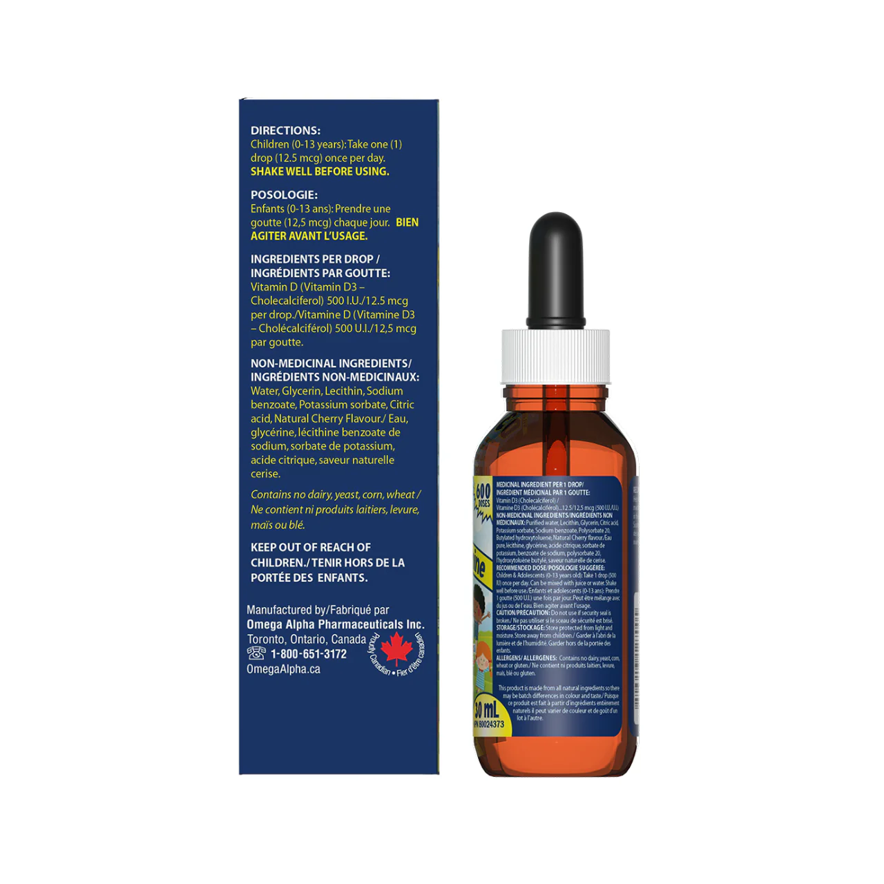 Omega Alpha - Vitamin D3 500 IU Drops Kids Cherry Flavor | 30 mL - Image 2
