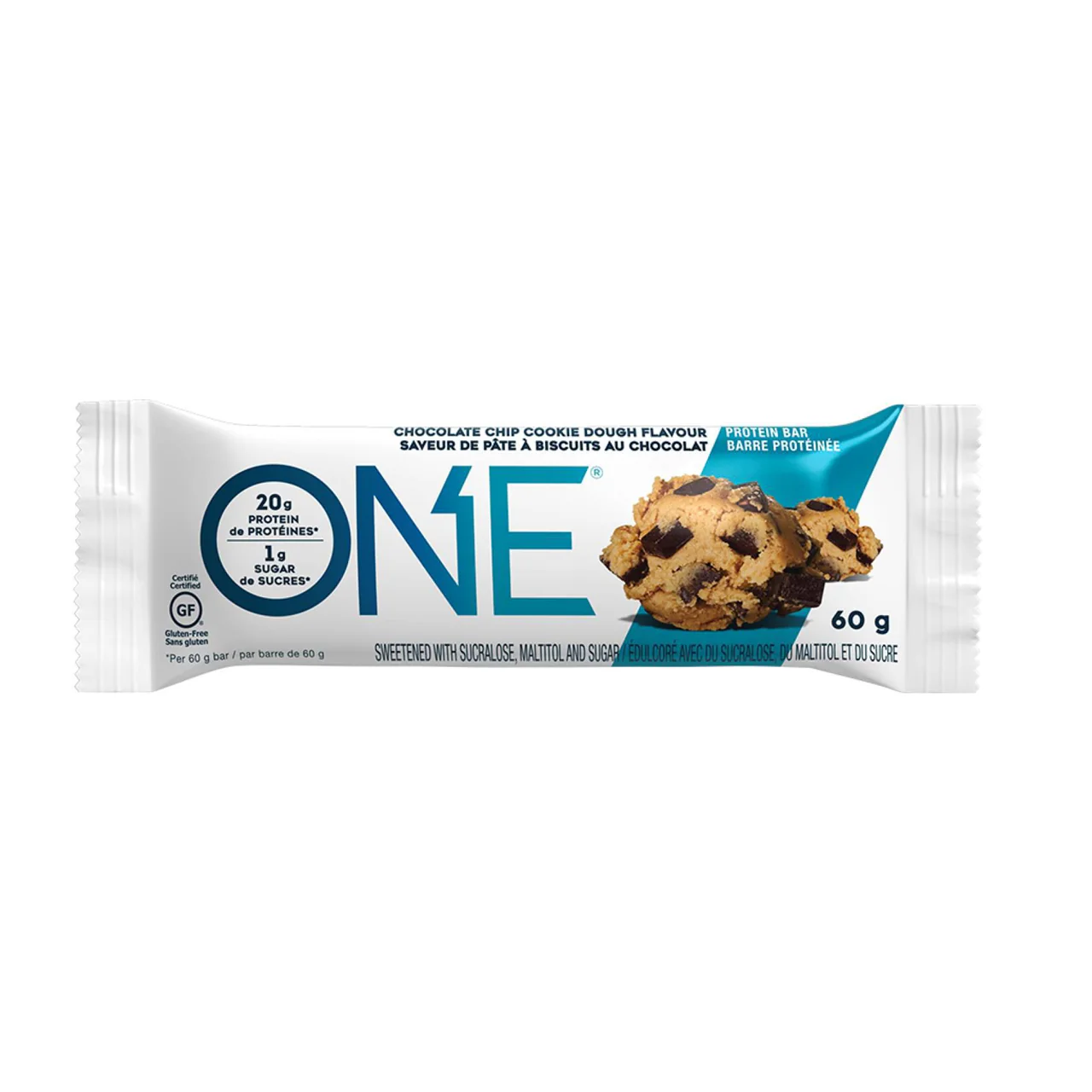ONE - Gluten Free Protein Bar - Chocolate Chip Cookie Dough Flavour | 60 g