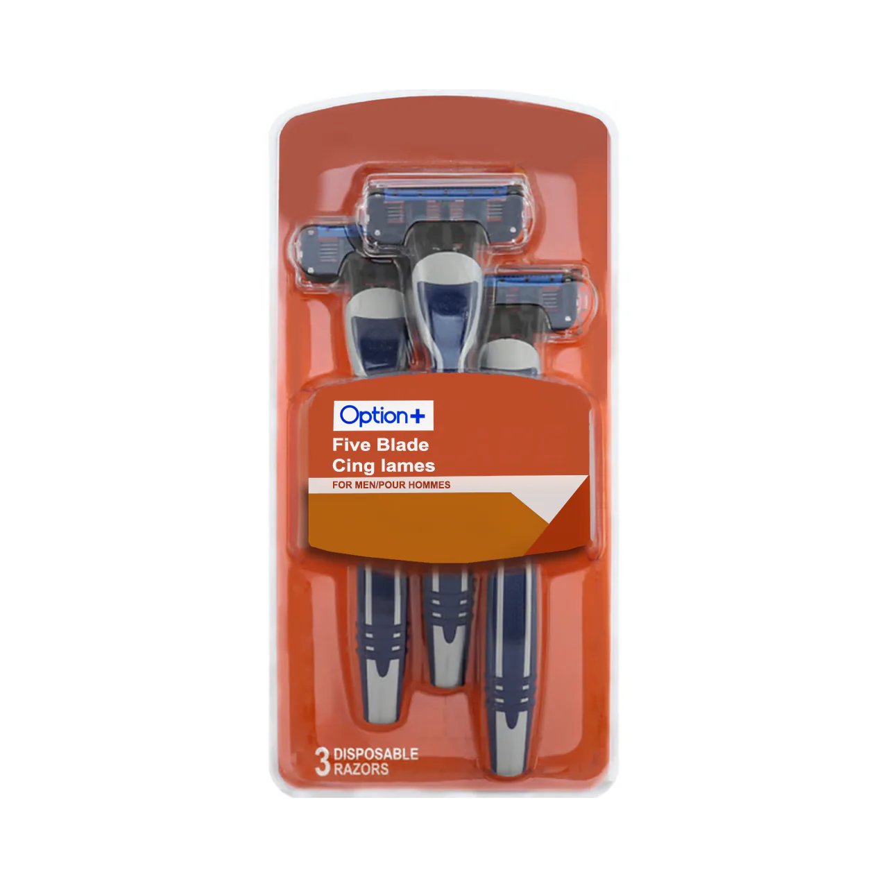 Option+ Five Blade for Men Disposable Razors | 3 pk