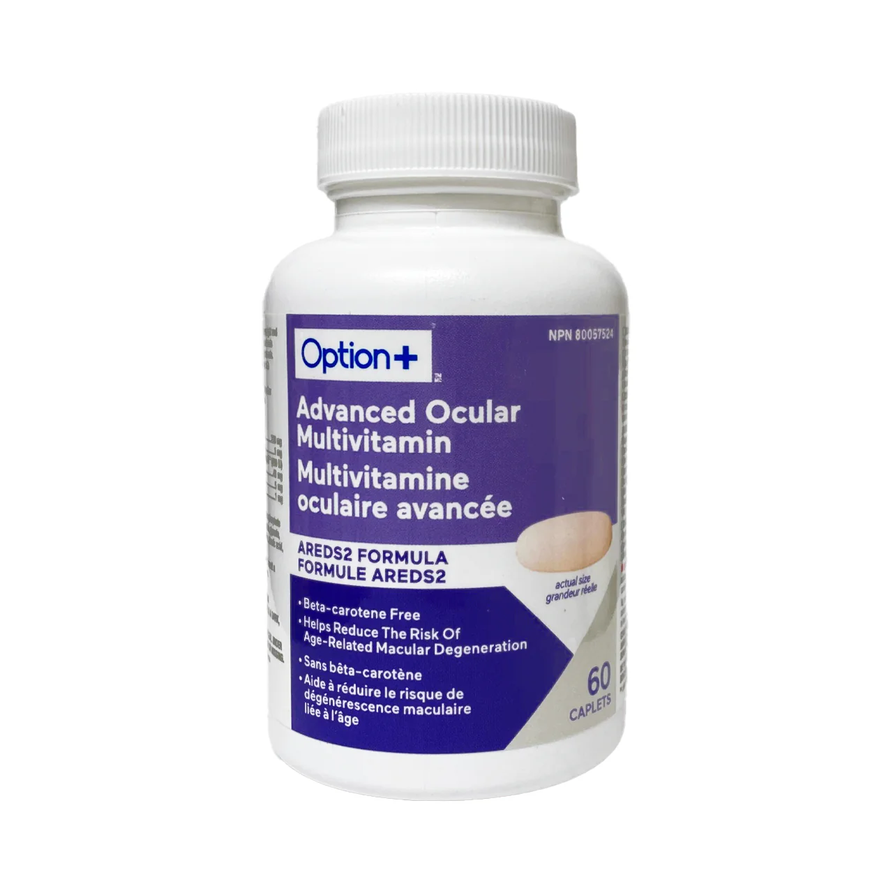 Option+ Advanced Ocular Multivitamin AREDS2 Formula | 60 Caplets