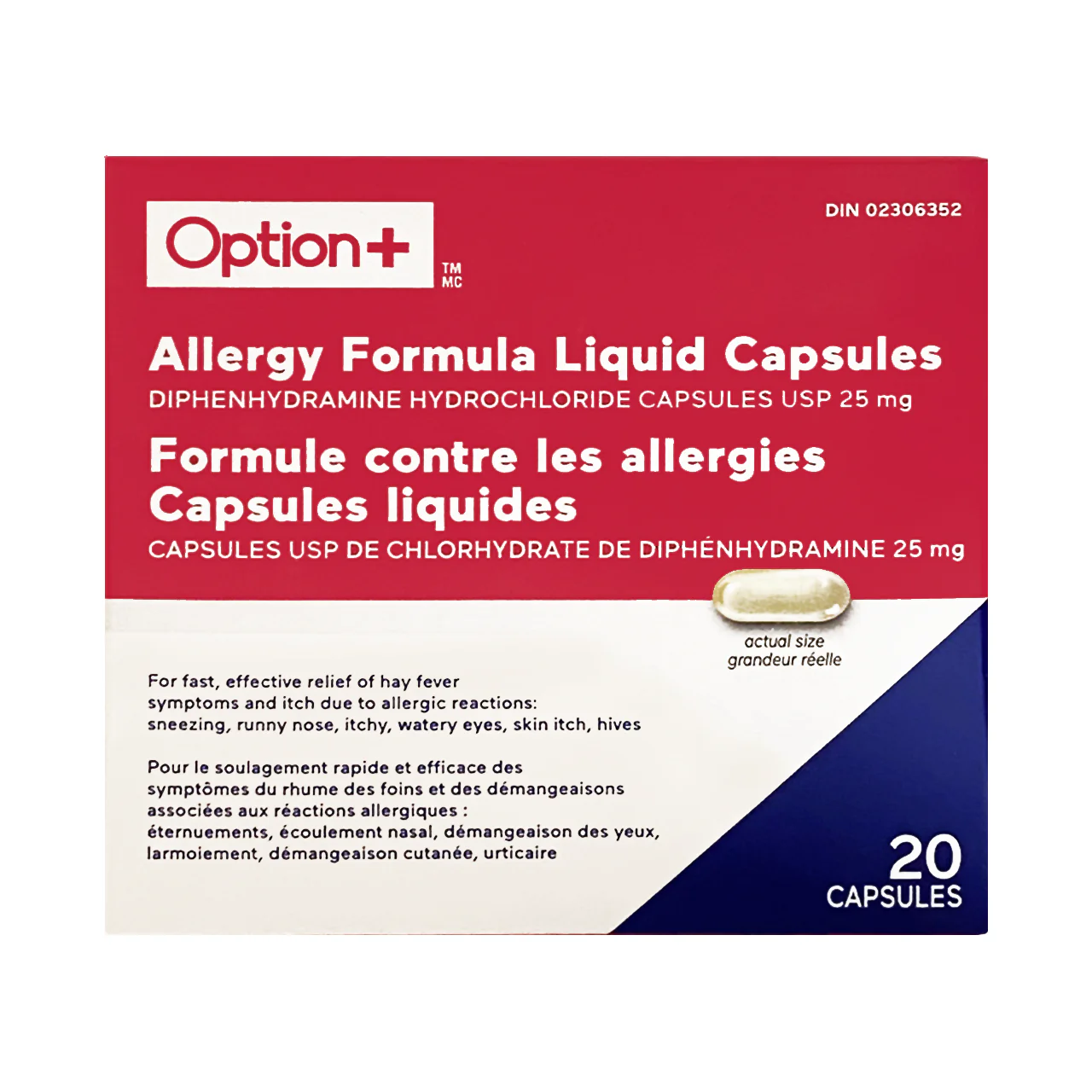 Option+ Allergy Formula Liquid Capsules | 20 Capsules