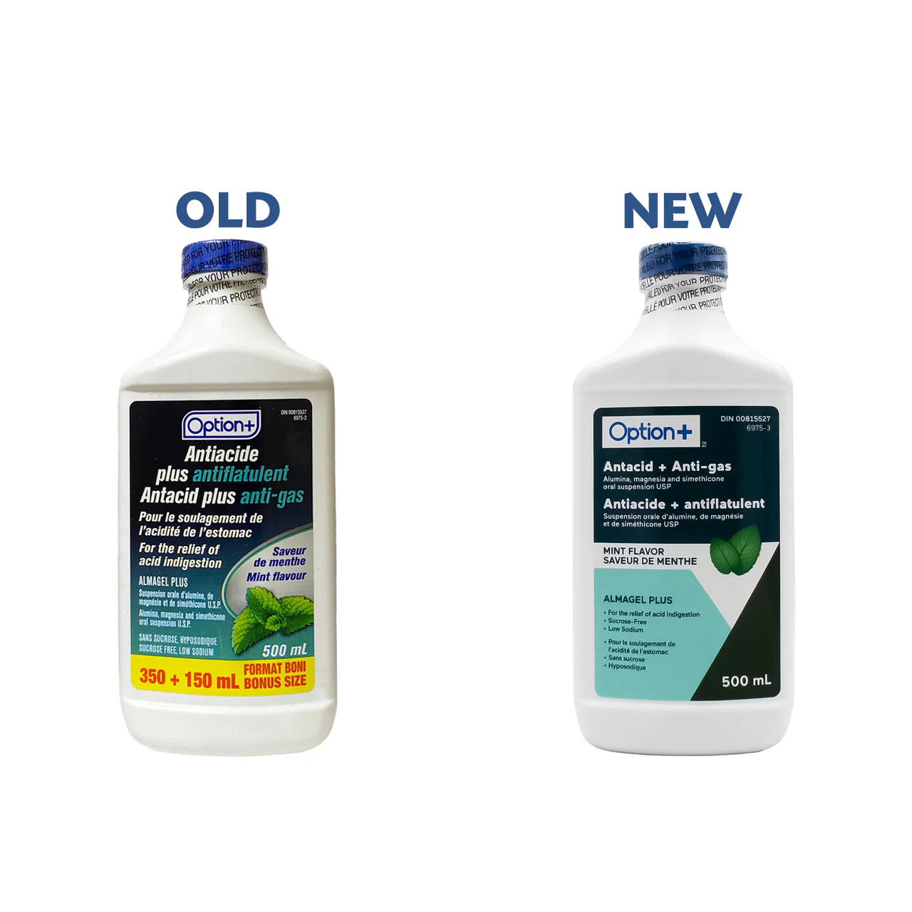 Option+ Antacid Plus Anti-Gas Liquid, Mint Flavour | 500 mL - Image 2