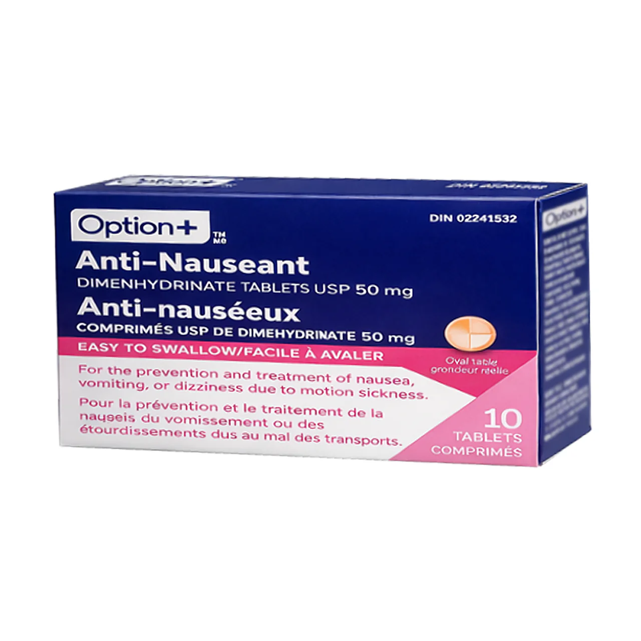 Option+ Anti-Nauseant Tablets 50 mg - Adults | 10 Tablets - Image 3