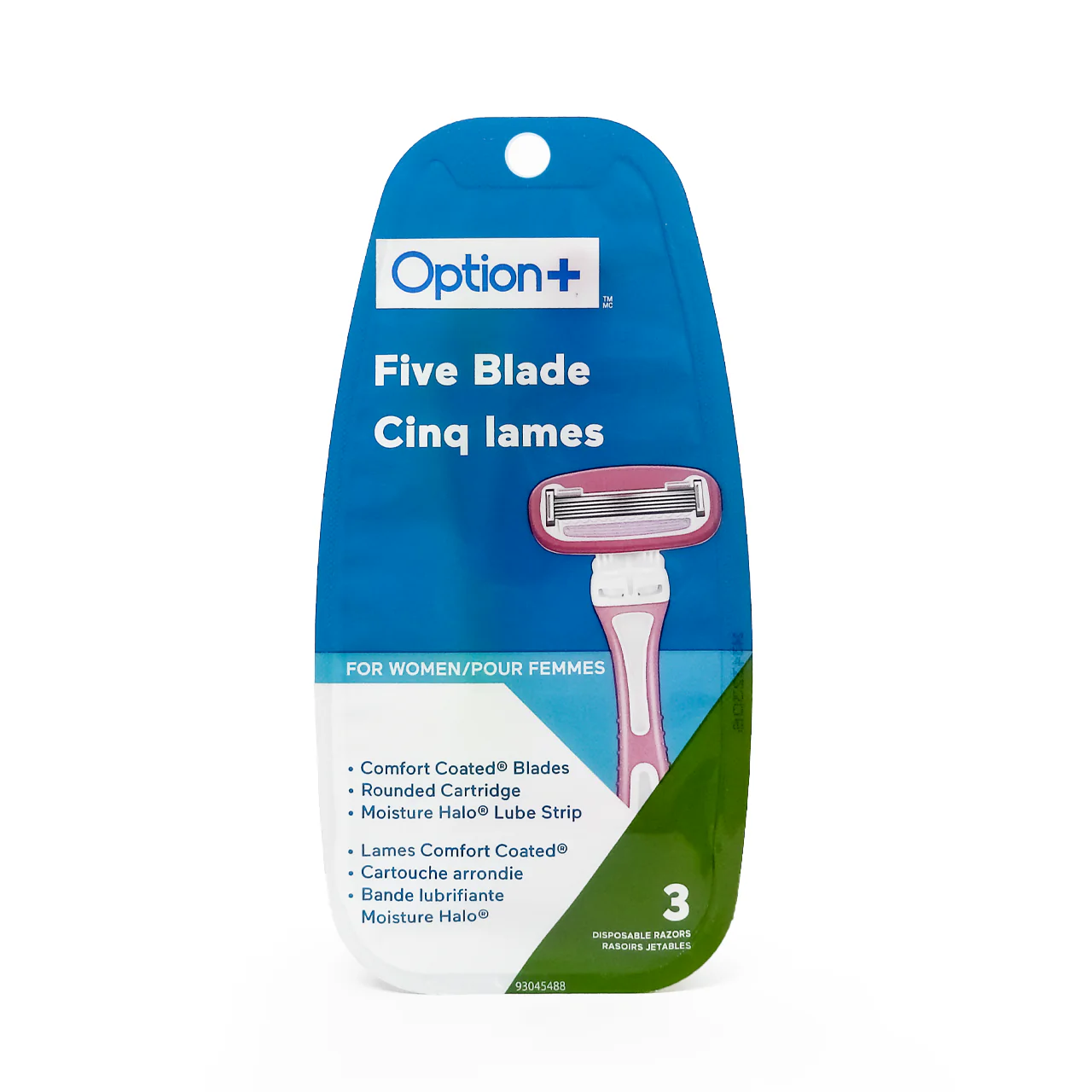 Option+ Five Blade Women's Disposable Razors | 3 pk