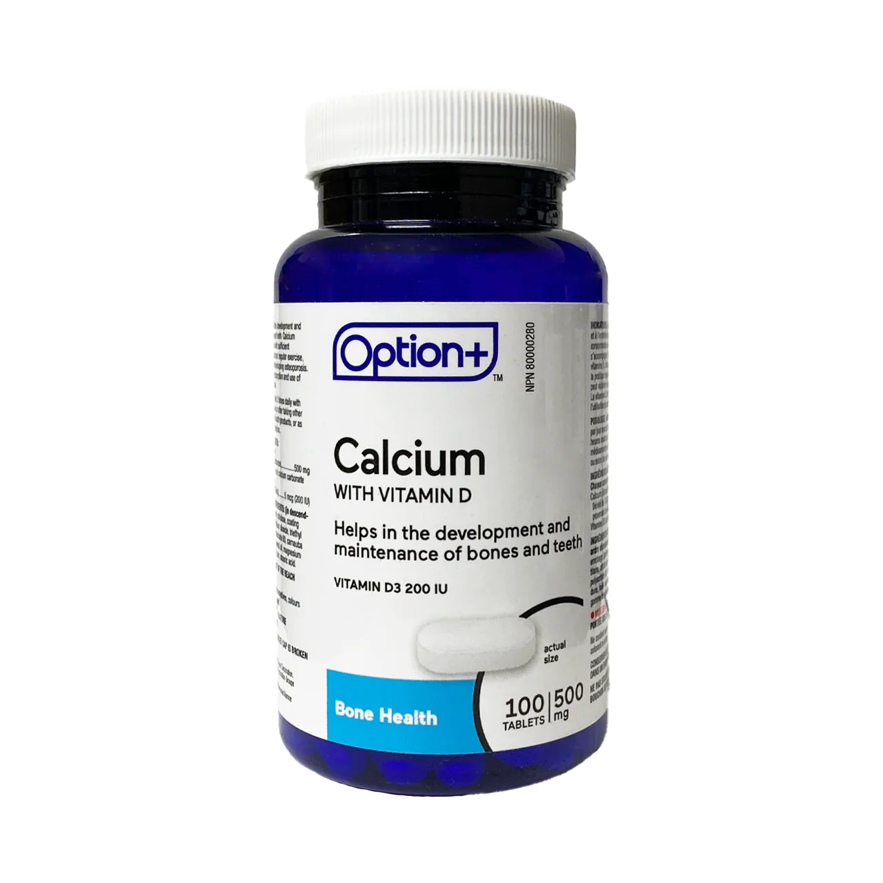 Option+ Calcium With Vitamin D3 500 mg | 100 Tablets