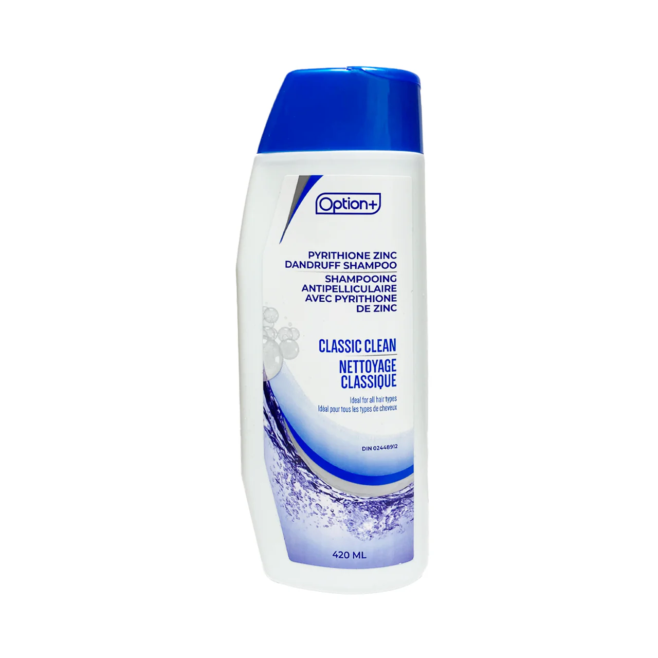 Option+ Pyrithione Zinc Dandruff Shampoo, Classic Clean | 420 mL