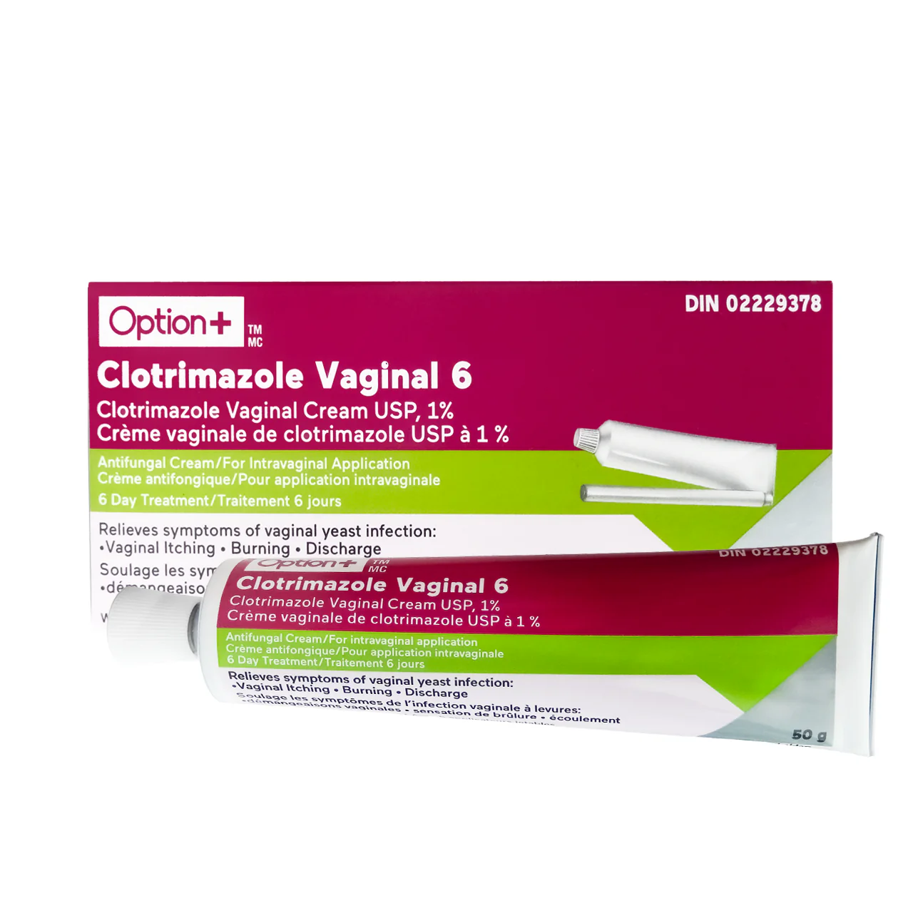 Option+ Clotrimazole Vaginal Cream USP 1% 6 day Treatment | 50g x 6