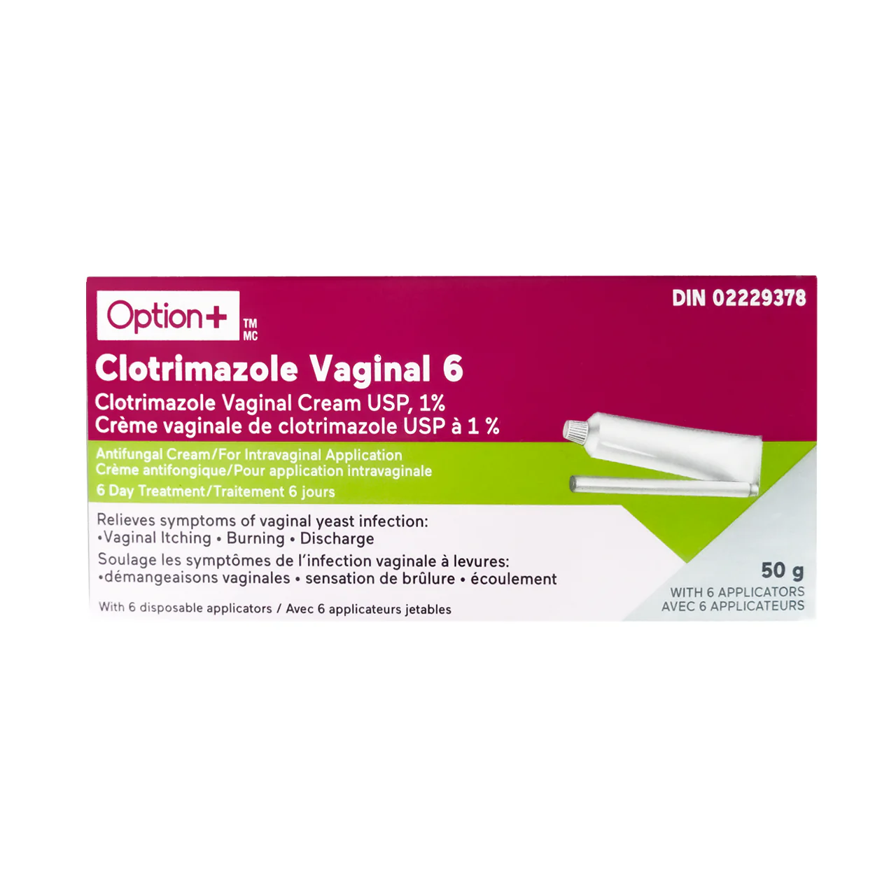 Option+ Clotrimazole Vaginal Cream USP 1% 6 day Treatment | 50g x 6 - Image 2