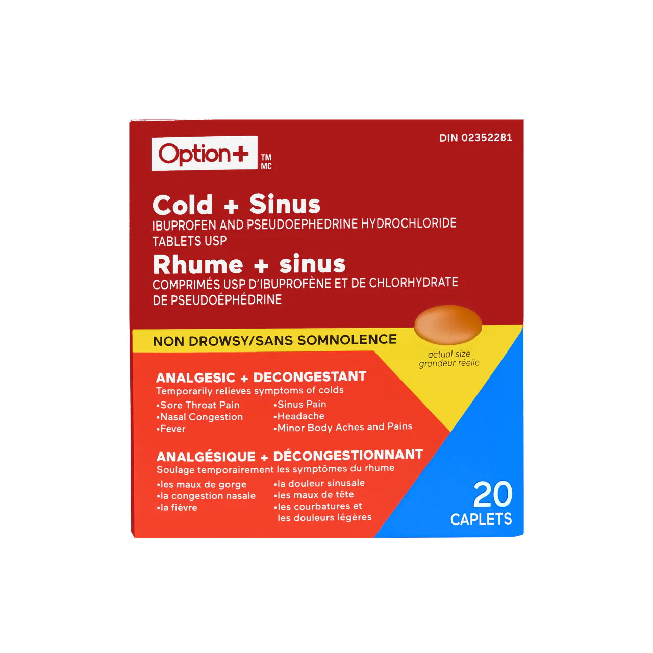 Option+ Cold + Sinus Relief Non Drowsy | 20 Caplets