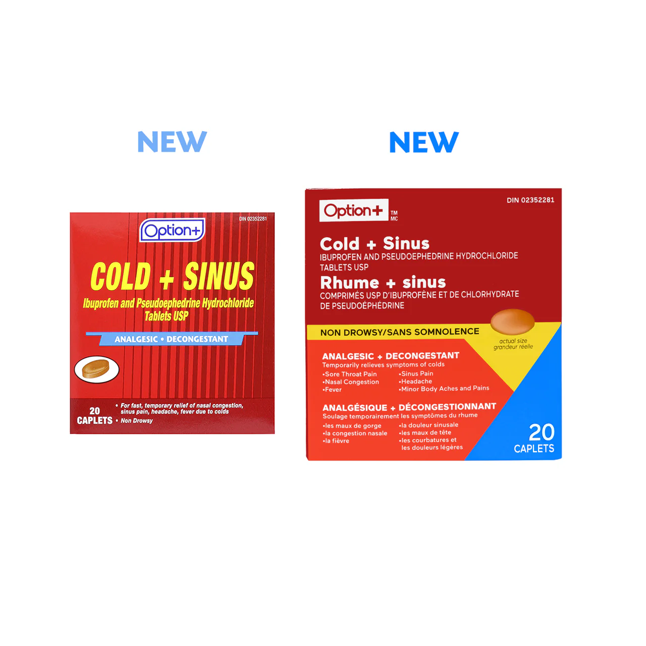 Option+ Cold + Sinus Relief Non Drowsy | 20 Caplets - Image 2