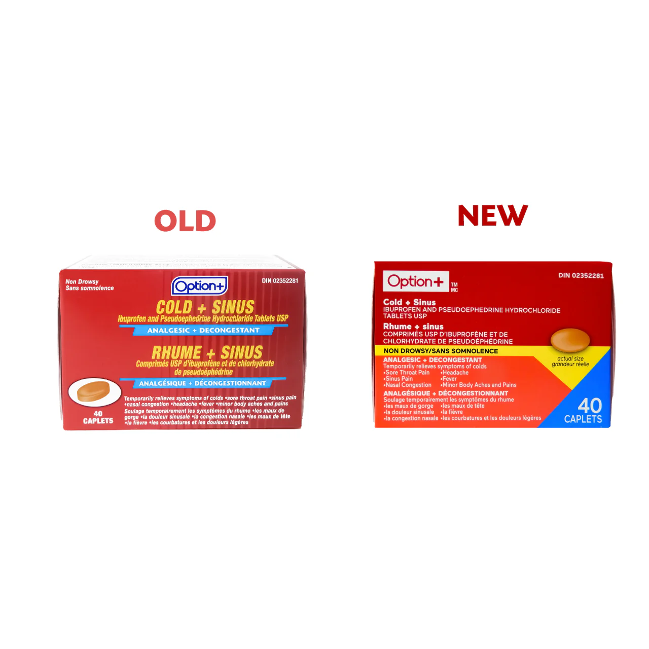 Option+ Cold + Sinus Relief Non Drowsy | 40 Caplets - Image 3