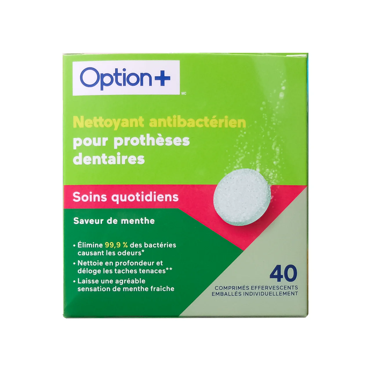 Option+ Antibacterial Denture Cleanser | 40 Tablets - Image 2