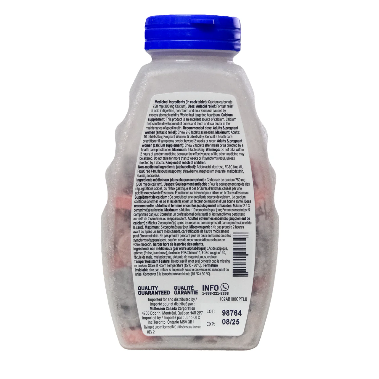 Option+ Calcium Antacid Extra Strength, Assorted Berries | 100 Chewable Tablets - Image 2