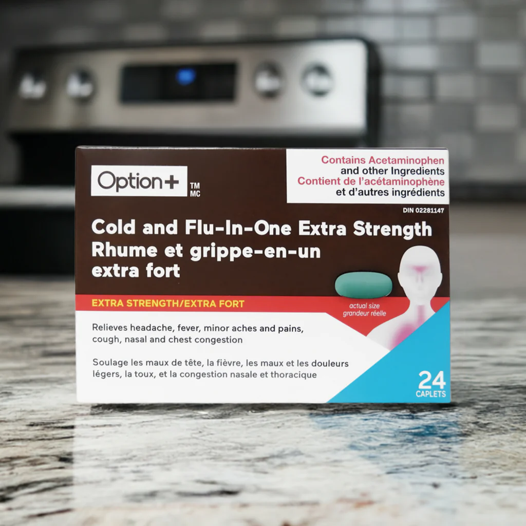 Option+ Extra Strength Cold & Flu  In-One | 24 Caplets - Image 2