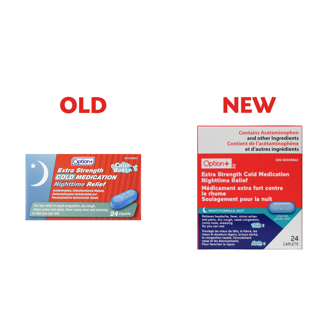 Option+ Extra Strength Cold Medication Nighttime Relief | 24 Caplets - Image 3