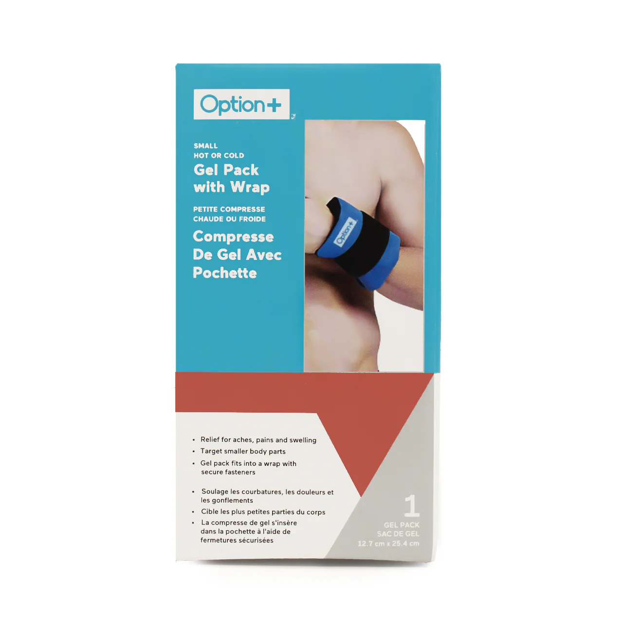 Option+ Hot or Cold Gel Pack with Wrap | 1 Small Gel Pack