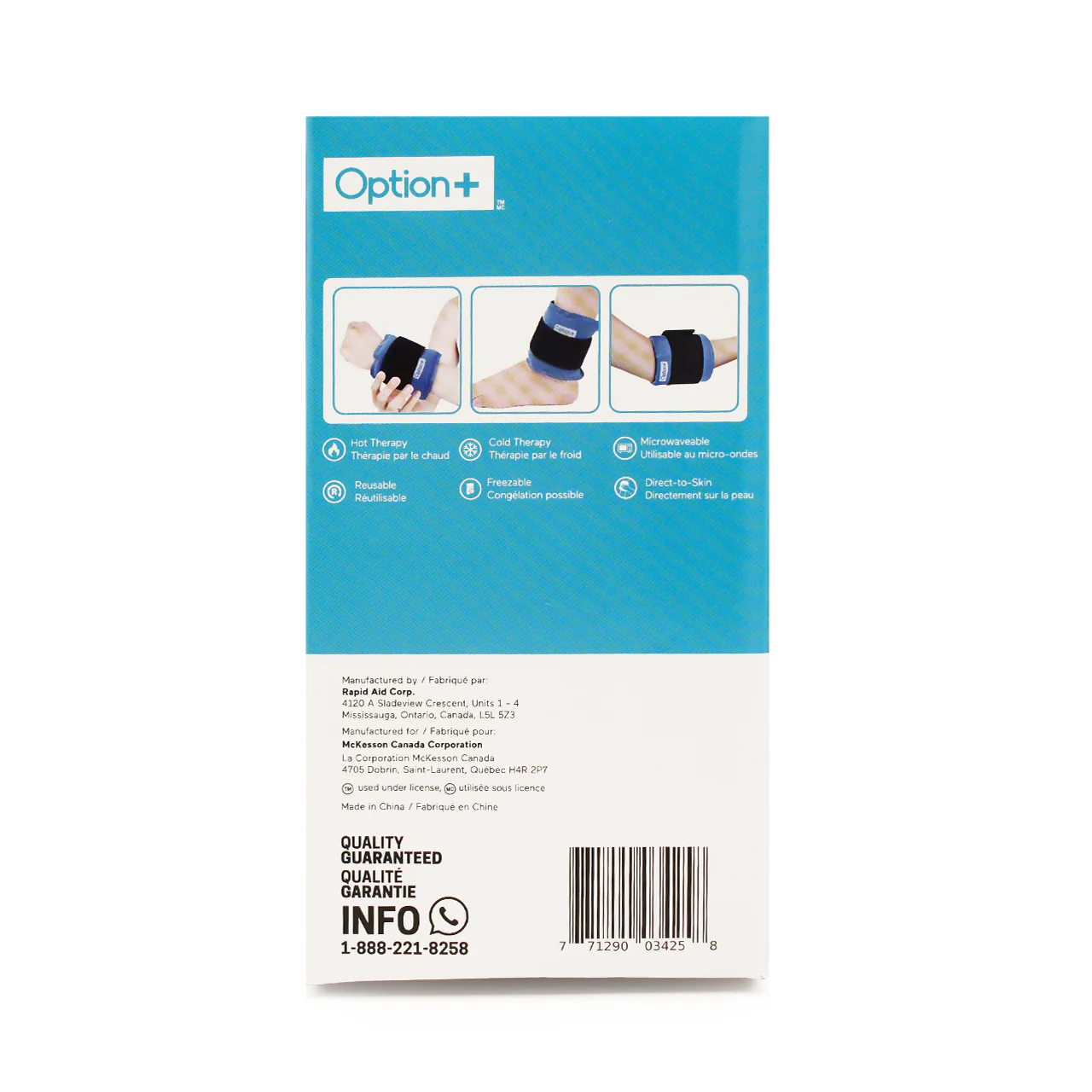 Option+ Hot or Cold Gel Pack with Wrap | 1 Small Gel Pack - Image 5