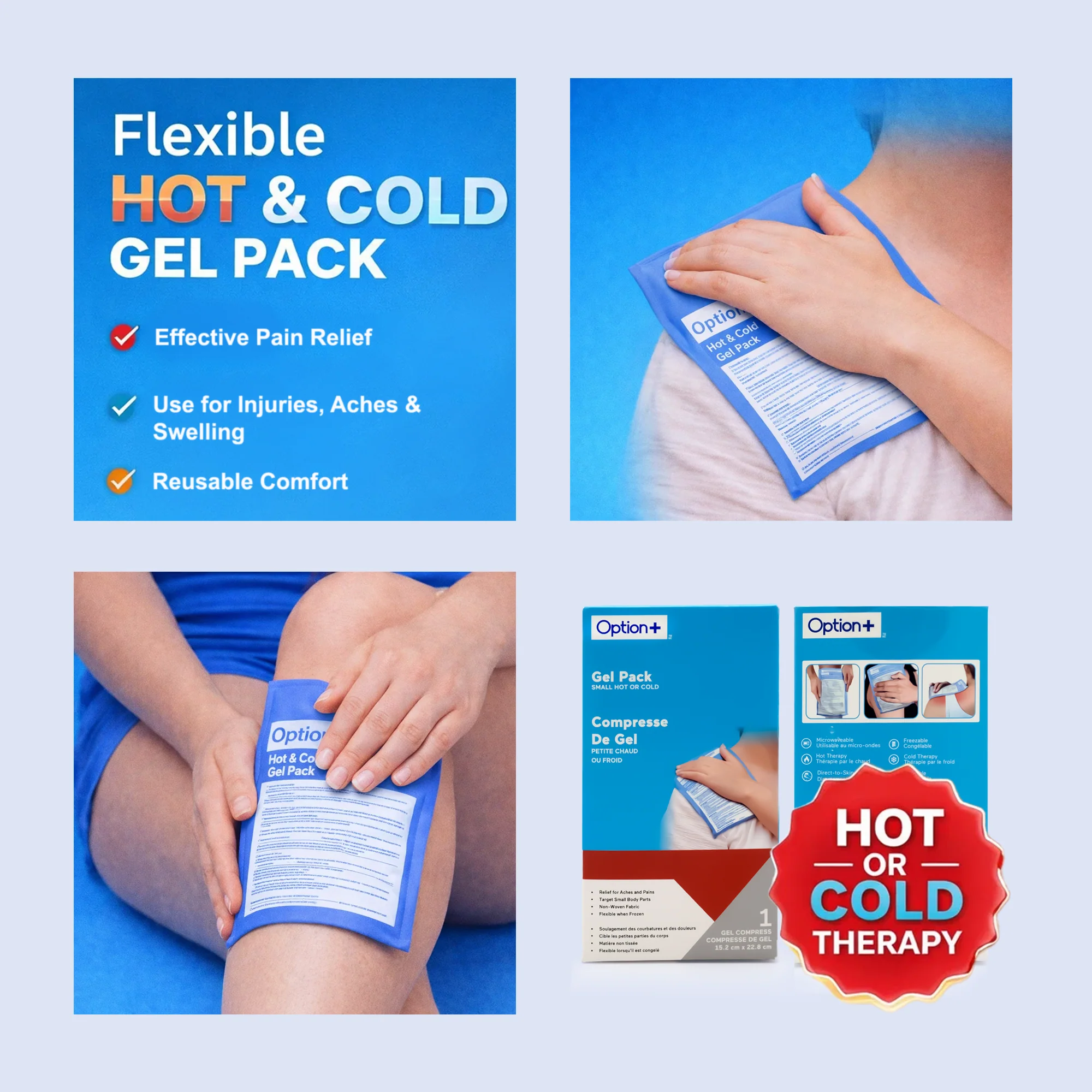 Option+ Hot or Cold Gel Pack | 1 Small Gel Compress - Image 4