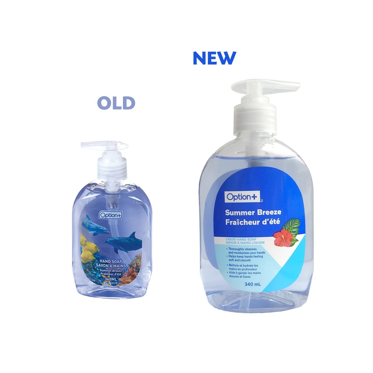 Option+ Hand Soap with Pump, Summer Breeze Scent | 340 mL - Image 2