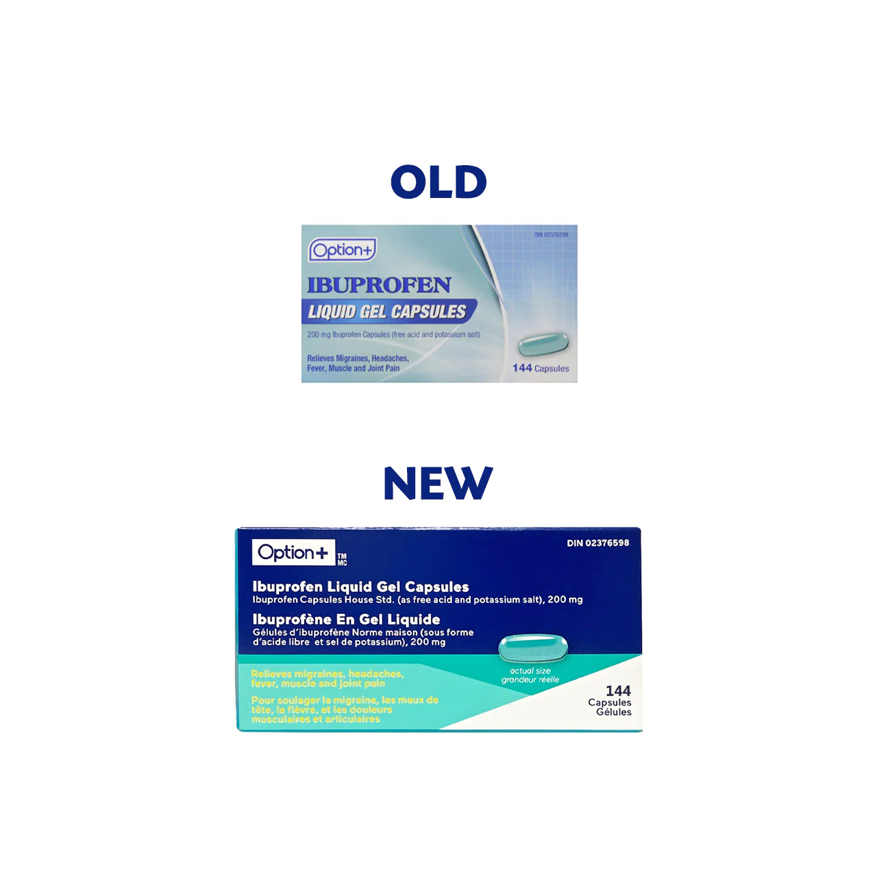 Option+ Ibuprofen 200 mg Liquid Gel | 144 Capsules - Image 2