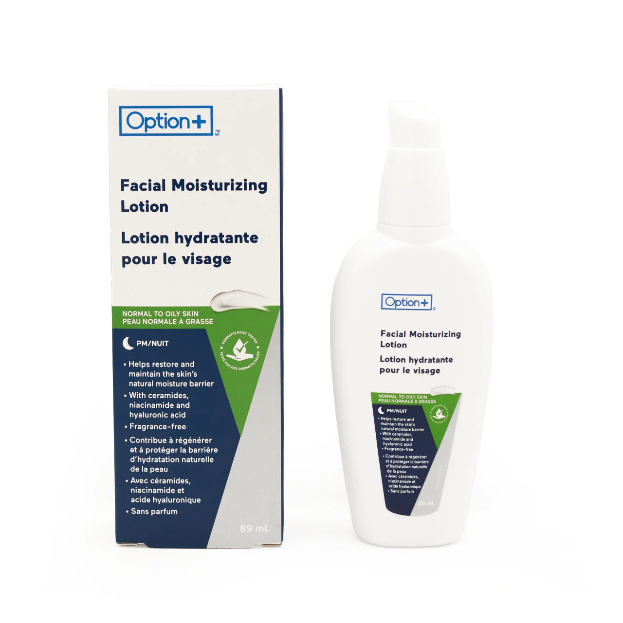 Option+ Facial Moisturizing Lotion, Normal to Oily Skin | 89 mL