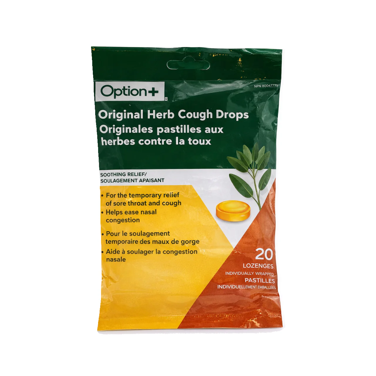 Option+ Original Herb Cough Drops | 20 Lozenges