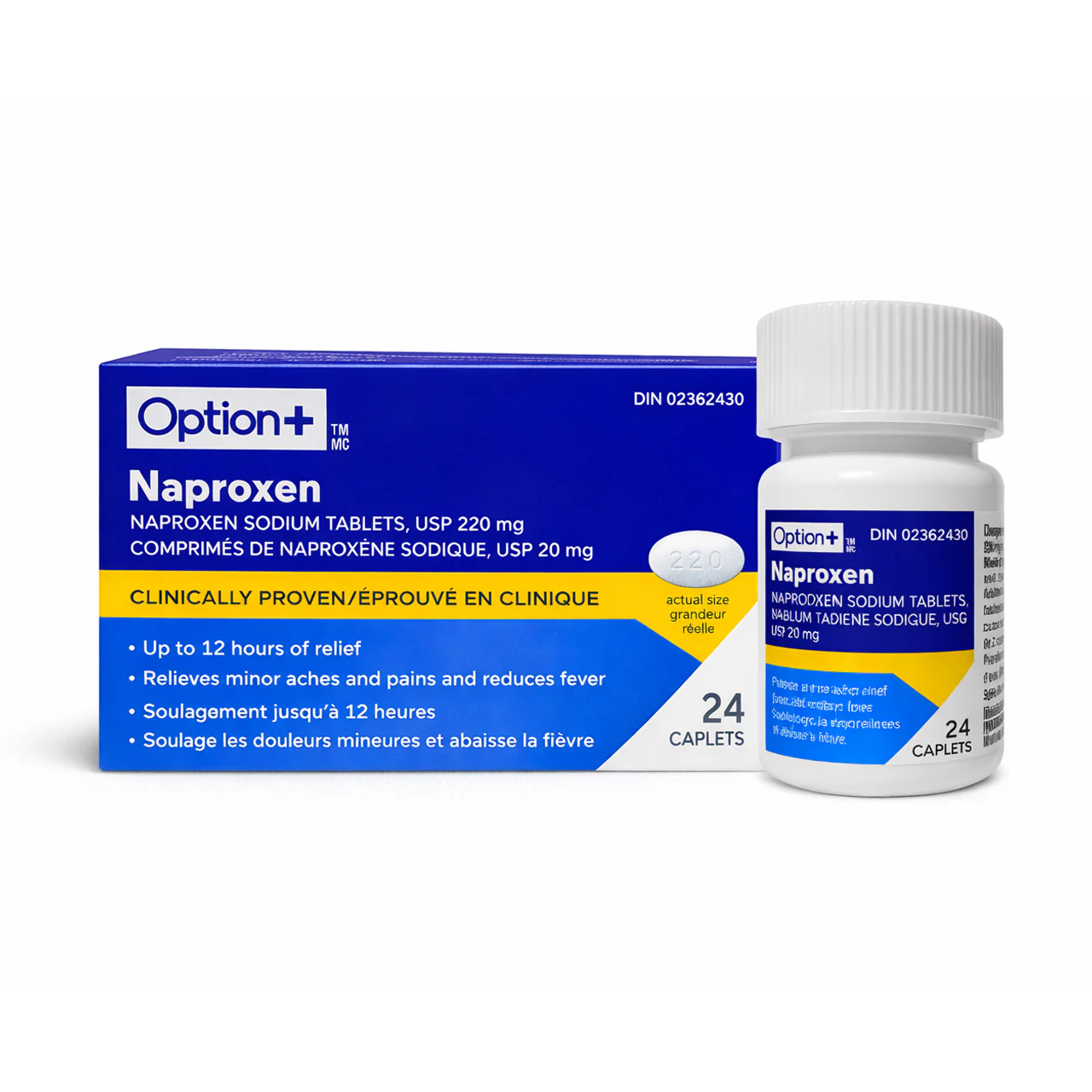 Option+ Naproxen Sodium Tablets USP 220 mg | 24 Caps - Image 2
