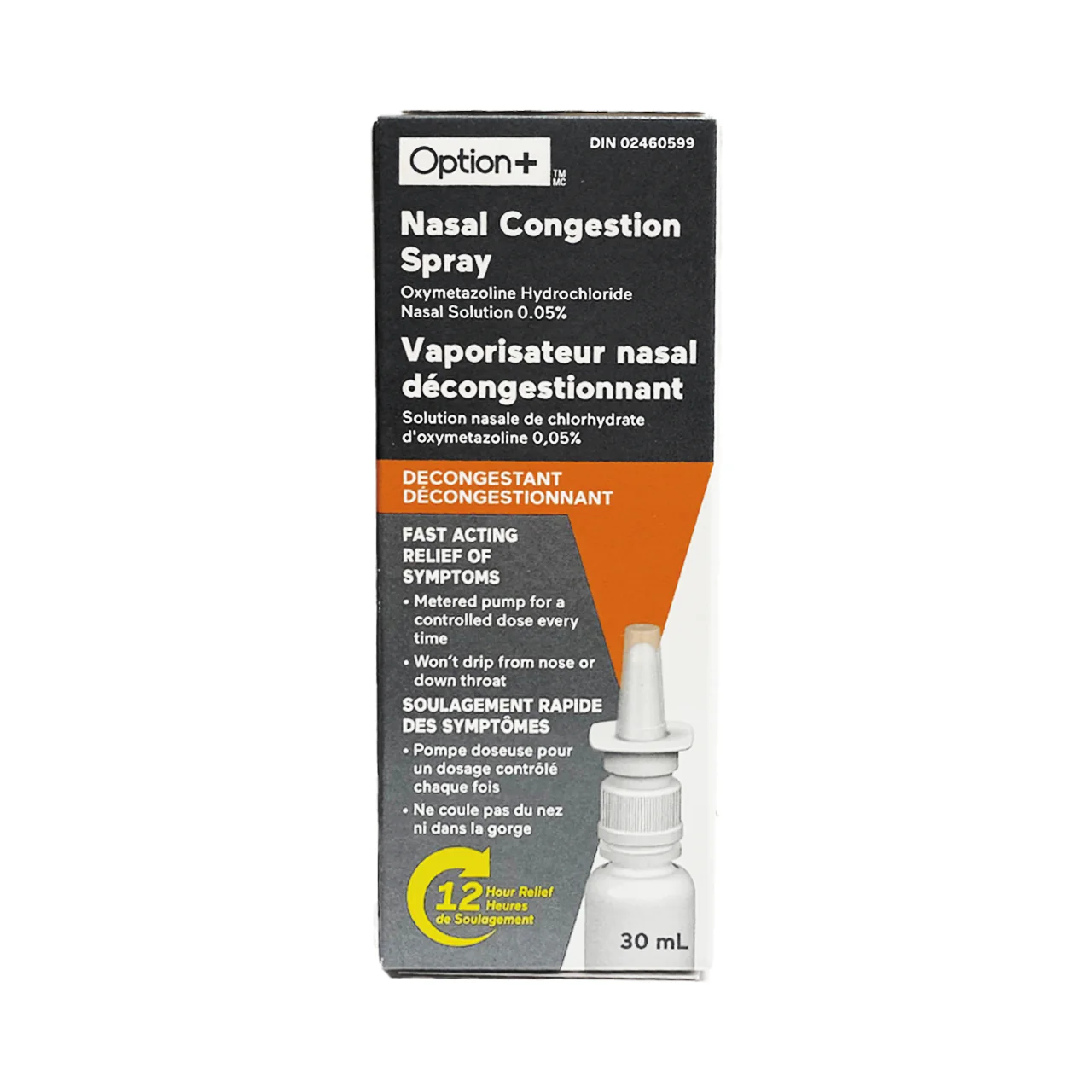 Option+ Nasal Congestion Spray with Metered Pump | 30 mL
