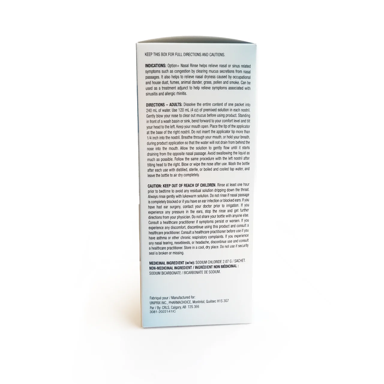 Option+ Nasal Rinse Irrigation Kit | 50 Packets + 1x240 ml Bottle - Image 3