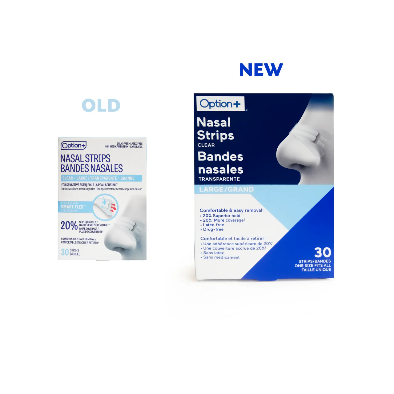 Option+ Clear Nasal Strips for Sensitive Skin - Large | 30 Strips - Image 3
